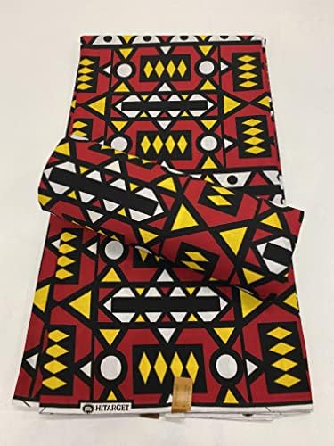 Güzel Afrika Balmumu Baskı Kumaş / Simakaka Afrika Baskı Kumaş / Kırmızı, Beyaz, Sarı, Siyah Afrika Baskı Kumaş / Afrika