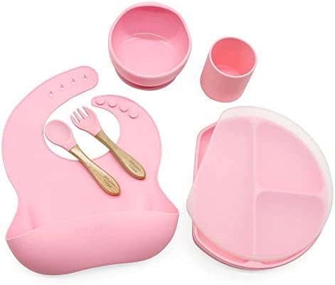 Silikon Bebek Sütten Kesme Malzemeleri-Bebek Kaseleri ve Kaşıkları İlk Aşama-Yürümeye Başlayan Çocuk için Mutfak Eşyaları-Katı