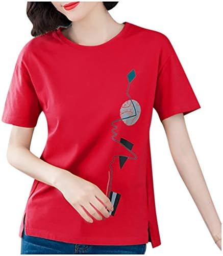 Artı Boyutu Tişörtü 2023 Moda Rahat Kare Boyun Baskılı Yaz T Shirt Kadınlar için Hafif Uzun Kollu