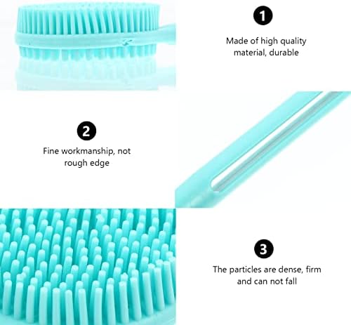 Healifty silikon kolu temizleyici fırça-duş ıslak Exfoliator mavi veya fırçalayın kuru uzun çocuklar kabarcık çift taraflı