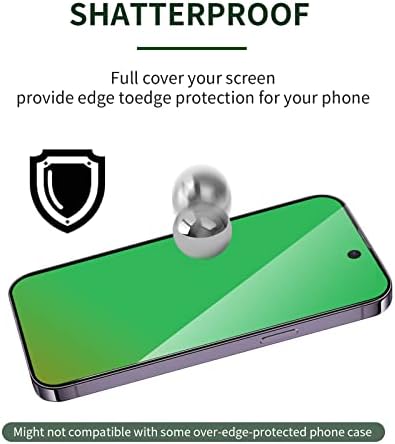 Eliphelet 2 paket için iPhone 14 Pro Max gizlilik ekran koruyucu temperli cam için iPhone14 PromaX 6.7 inç degrade yeşil