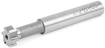 X-DREE 10mm Kesme Çapı 4mm Kesme Derinliği 6 Flüt Düz matkap delik T Yuvası End Mill(10mm Çap 4mm Derinlik 6 Flüt Düz matkap