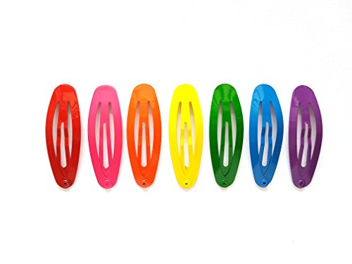 24 Adet Düz Oval saç klipleri boyutu 45mm x 15mm mix parlak renkler