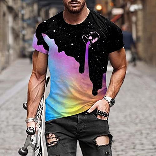 Erkek t-shirtü 3D Kedi Baskı Yaz T Gömlek Erkek Komik Grafik Tees Gevşek Bluzlar Kısa Kollu Crewneck Üst Atletik Gömlek