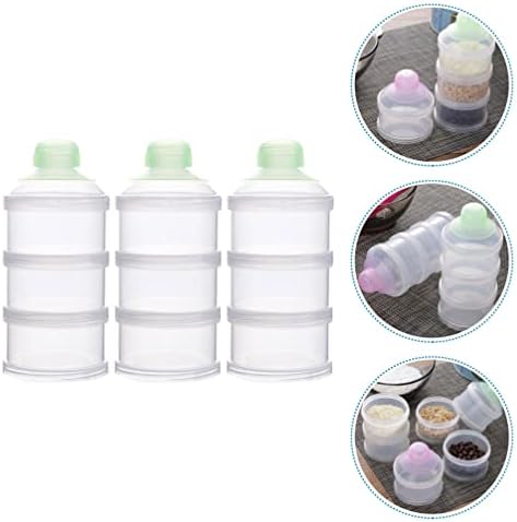 Formül Dağıtıcı Süt Tozu Kutusu: 3 Adet İstiflenebilir 3 Kat Bebek Maması saklama kapları Aperatif saklama kutusu Seyahat
