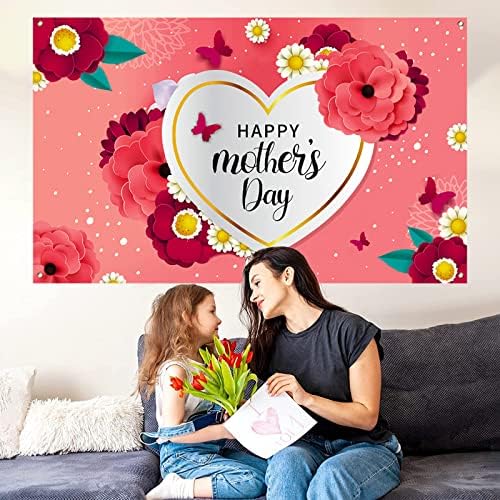 Anneler Günü Süslemeleri Anneler Günü Zemin Mutlu Anneler Günü Afiş Anneler Günü Partisi Dekorasyon Malzemeleri, 72x43 inç