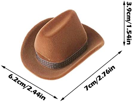 PLGEBR Yaratıcı kovboy şapkası Şekli Yüzük Kutusu, Kadife Kahverengi Takı Ekran Depolama, Kılıf Yüzük Tutucu, Yüzük Kutusu