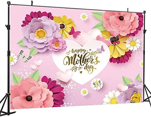 DHXXSC 8X6FT Mutlu anneler Günü Zemin Pembe Aşk Çiçekler Arka Planında anneler Günü Fotoğraf Arka Plan anneler Günü Parti