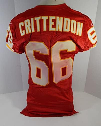 2002 Kansas City Chiefs Aaron Crittendon 66 Oyunu Yayınlandı Kırmızı Forma 48 DP23371-İmzasız NFL Oyunu Kullanılmış Formalar