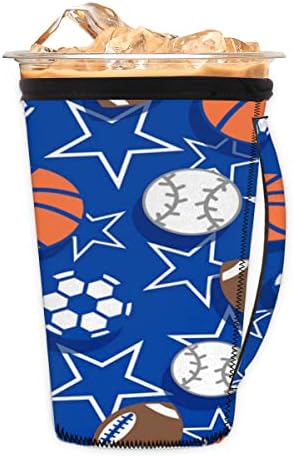 Spor Topları Basketbol Kullanımlık Buzlu Kahve Kollu Kolu Neopren kupa kılıfı Soda, Latte, Çay, İçecekler, Bira (Büyük 30