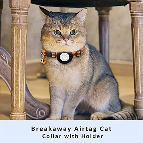 Teleyı Airtag Kedi Tasmaları, Ayrılıkçı Emniyet Tokası ve Çan ile 2 Paket Yansıtıcı Kişiselleştirilmiş Hava Etiketi Kedi