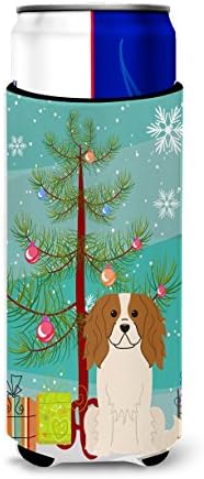 Caroline's Treasures BB4183MUK Merry Christmas Tree Cavalier Spaniel İnce kutular için Ultra Hugger, Soğutucu Kol Hugger
