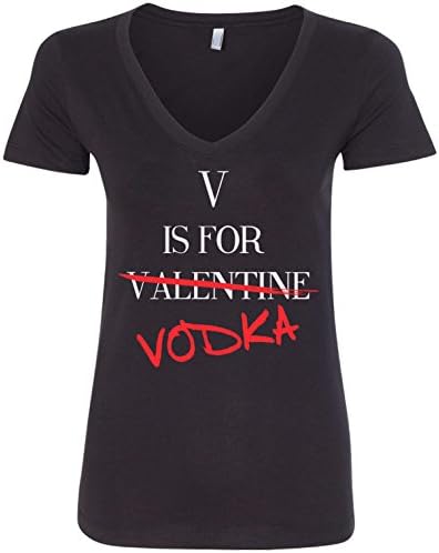 Threadrock kadın V Sevgililer Votka V Yaka Tişört içindir