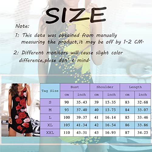 Rvıdbe Plaj Elbiseleri Kadınlar için Moda Bayan 2023 Boho Yaz Mini Plaj Tatil Elbise Rahat Gevşek Kolsuz Tank Elbise